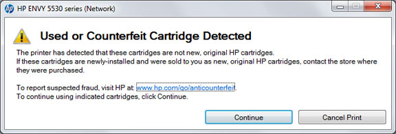 HP 302, 302XL Low Ink & Nuisance Messages