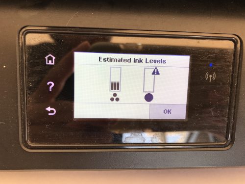 hp printing device shows cartridge error